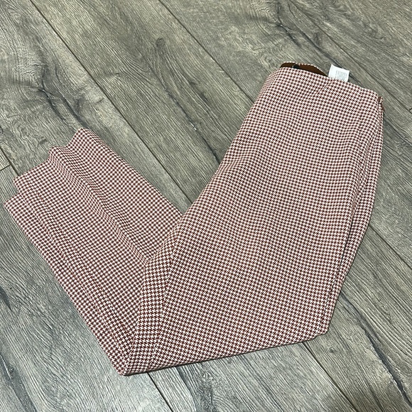 • Theory • Women’s TREECA HOUNDSTOOTH PANTS  Brown / White Size 10 - Picture 3 of 5